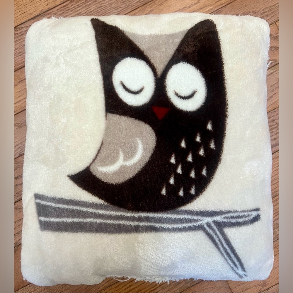 Cozy Owl Decorative Throw Pillow - Neutral Tones Soft 13x13